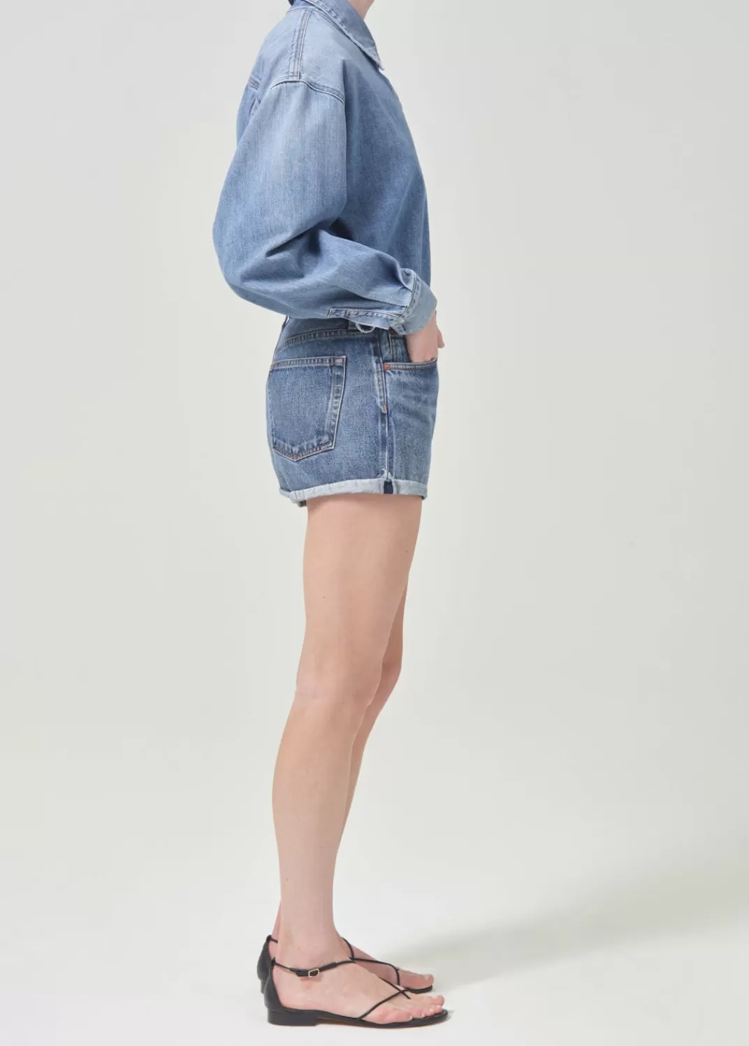 Online AGOLDE Parker Vintage Rolled Short In Ruin